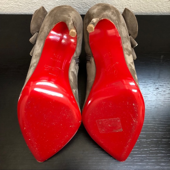 MRS BABA Suede Ruffle Embellished Ankle Boot Heels - Picture 4 of 13